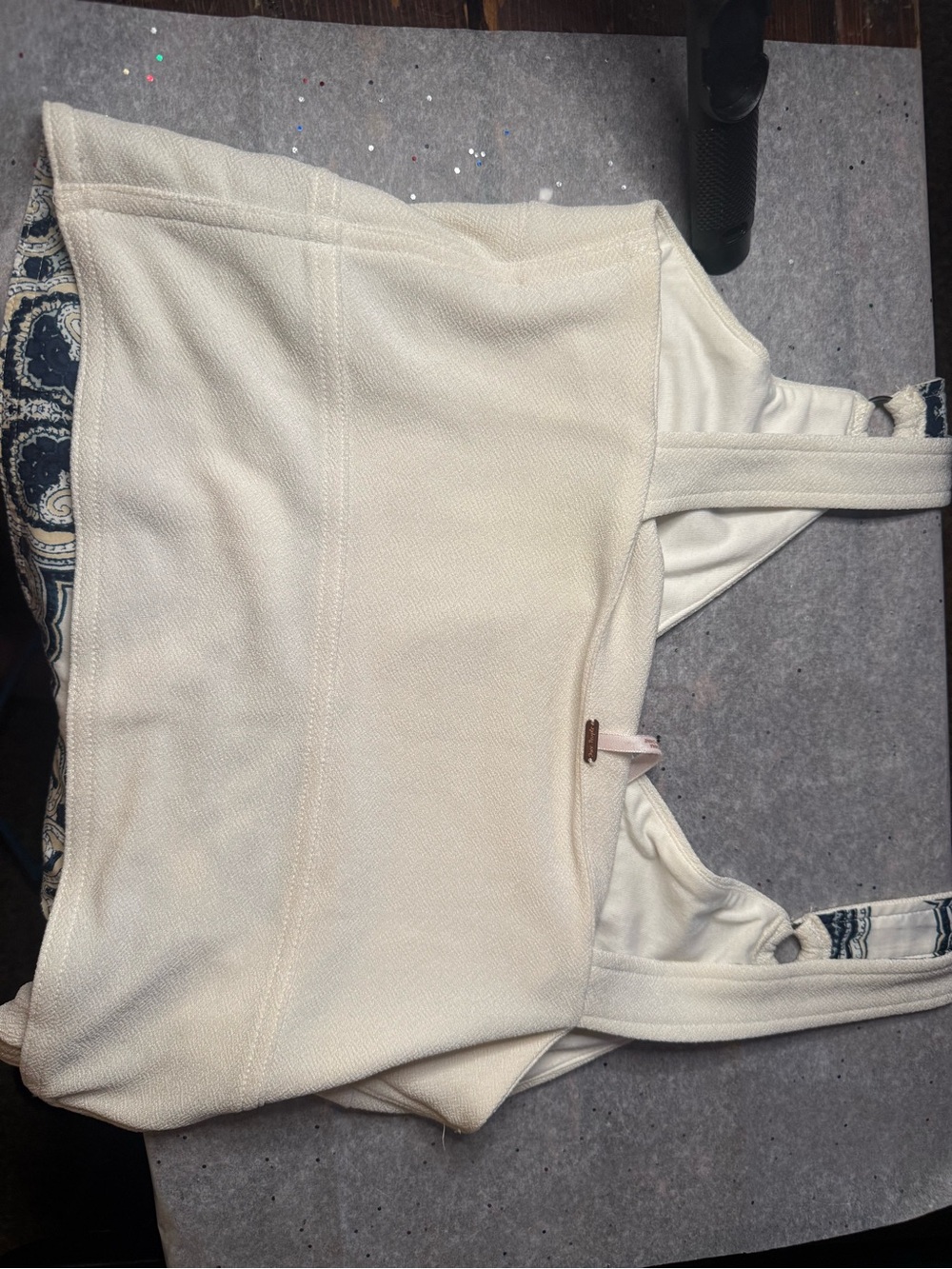 Free People Cream Knit Tank with Copper Tag - Picture 3 of 5